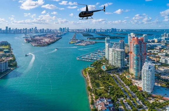 L'hélicoptère au-dessus de Miami