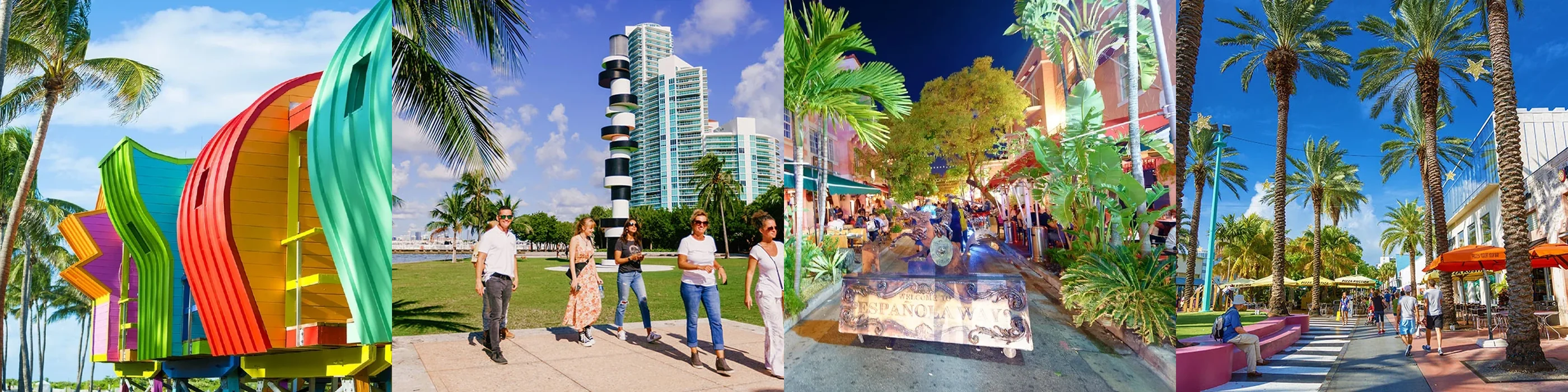 Frise de photos du quartier Art Déco de South Beach à Miami