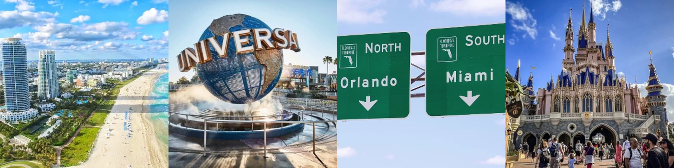 Frise de photos du transfert entre Miami et Orlando